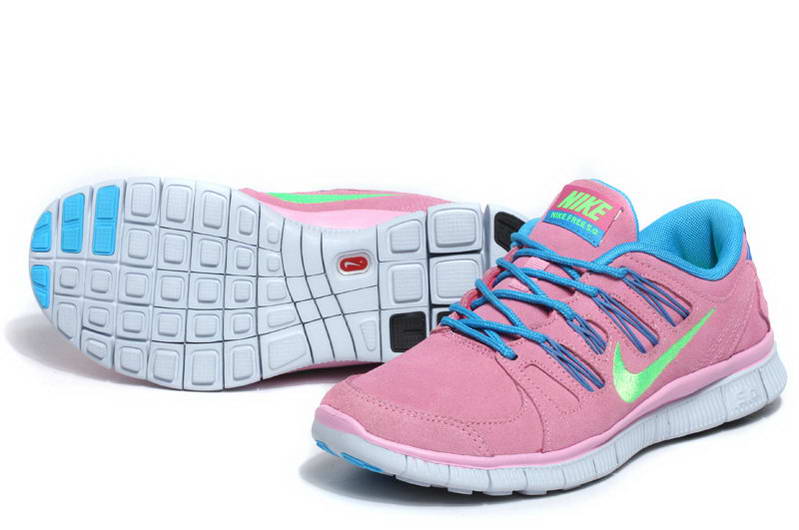 Nike Free 5.0 Fur Womens Shoes Pink Blue (1)